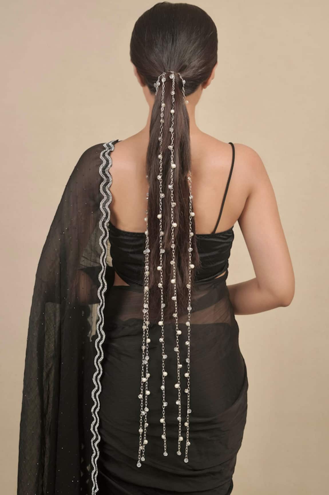 Hair Drama CO Sitara Crystal & Pearl Tassels Parandi