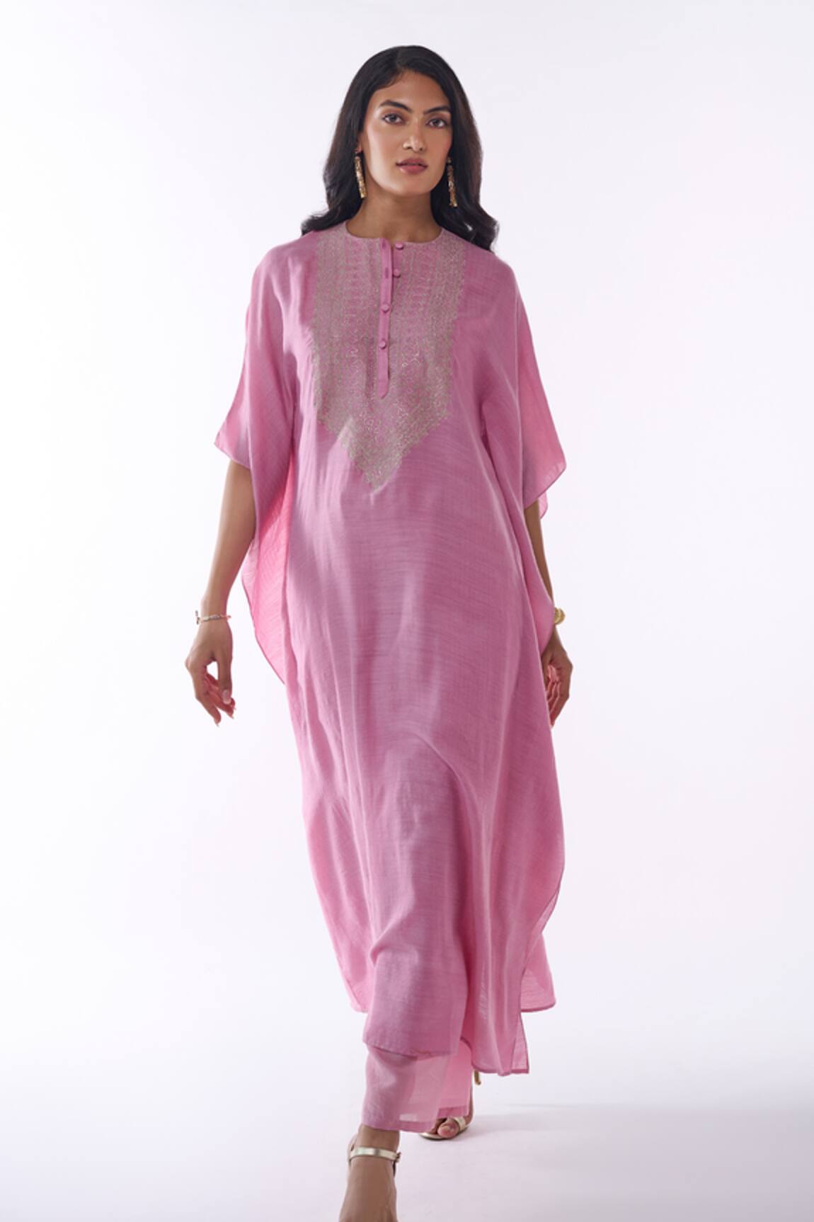 Ankita Dharman Embroidered Yoke Kaftan With Pant
