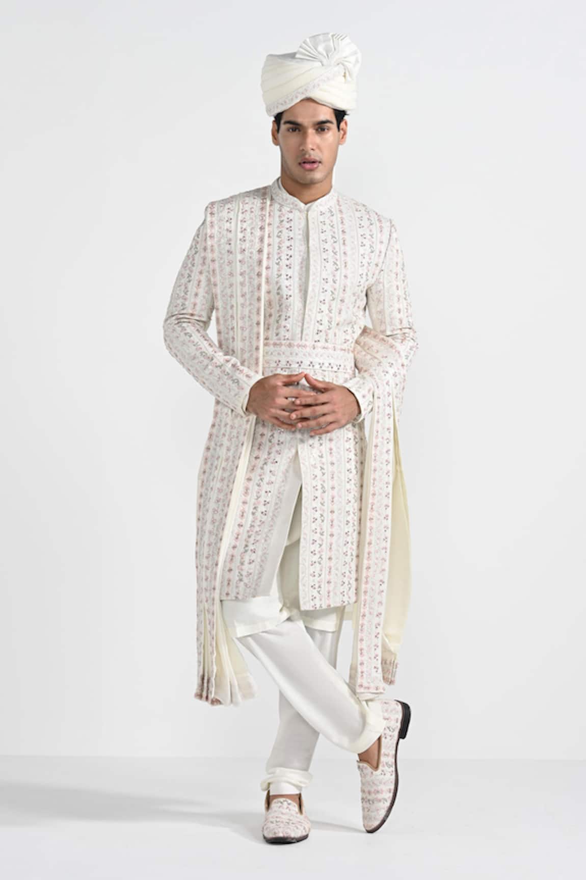 Kalpana Naik Mirror & Thread Embroidered Sherwani Set 