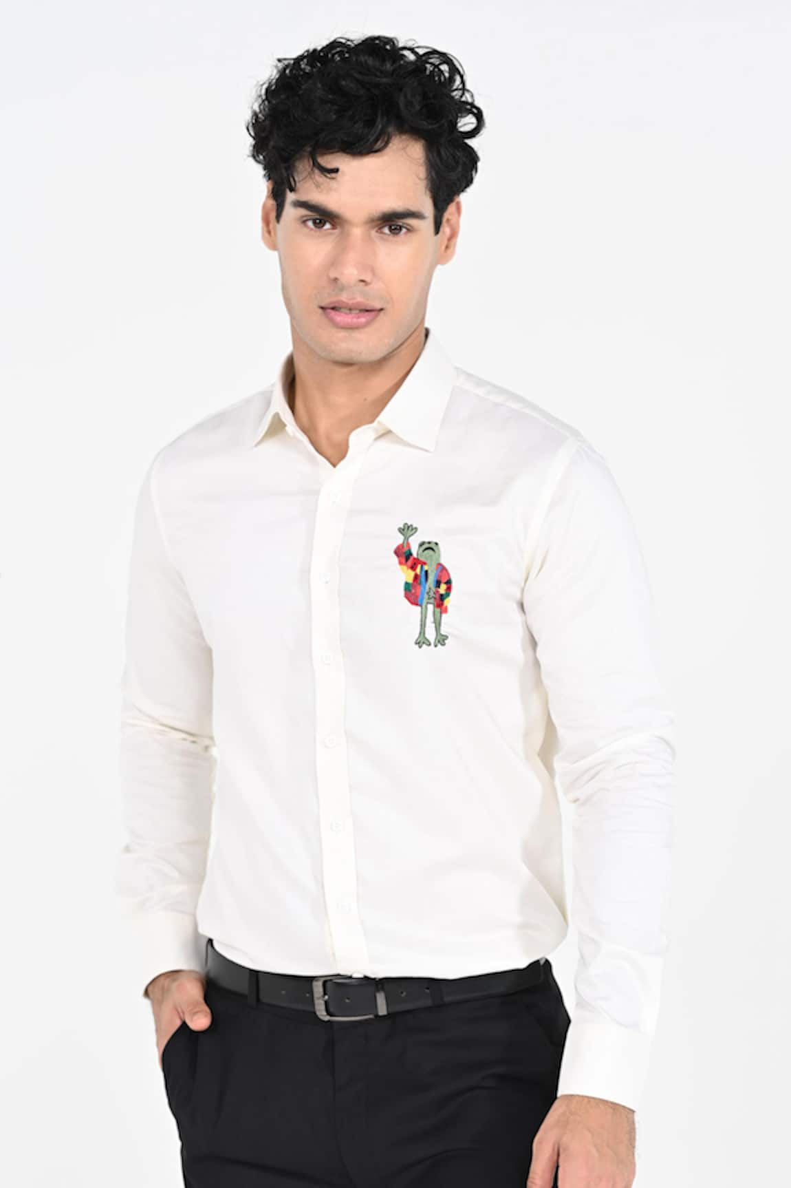 Kalpana Naik Mr Frog Embroidered Giza Cotton Shirt 