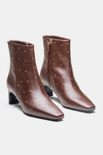 Oroh Marcela Studded Genuine Leather Ankle Boots