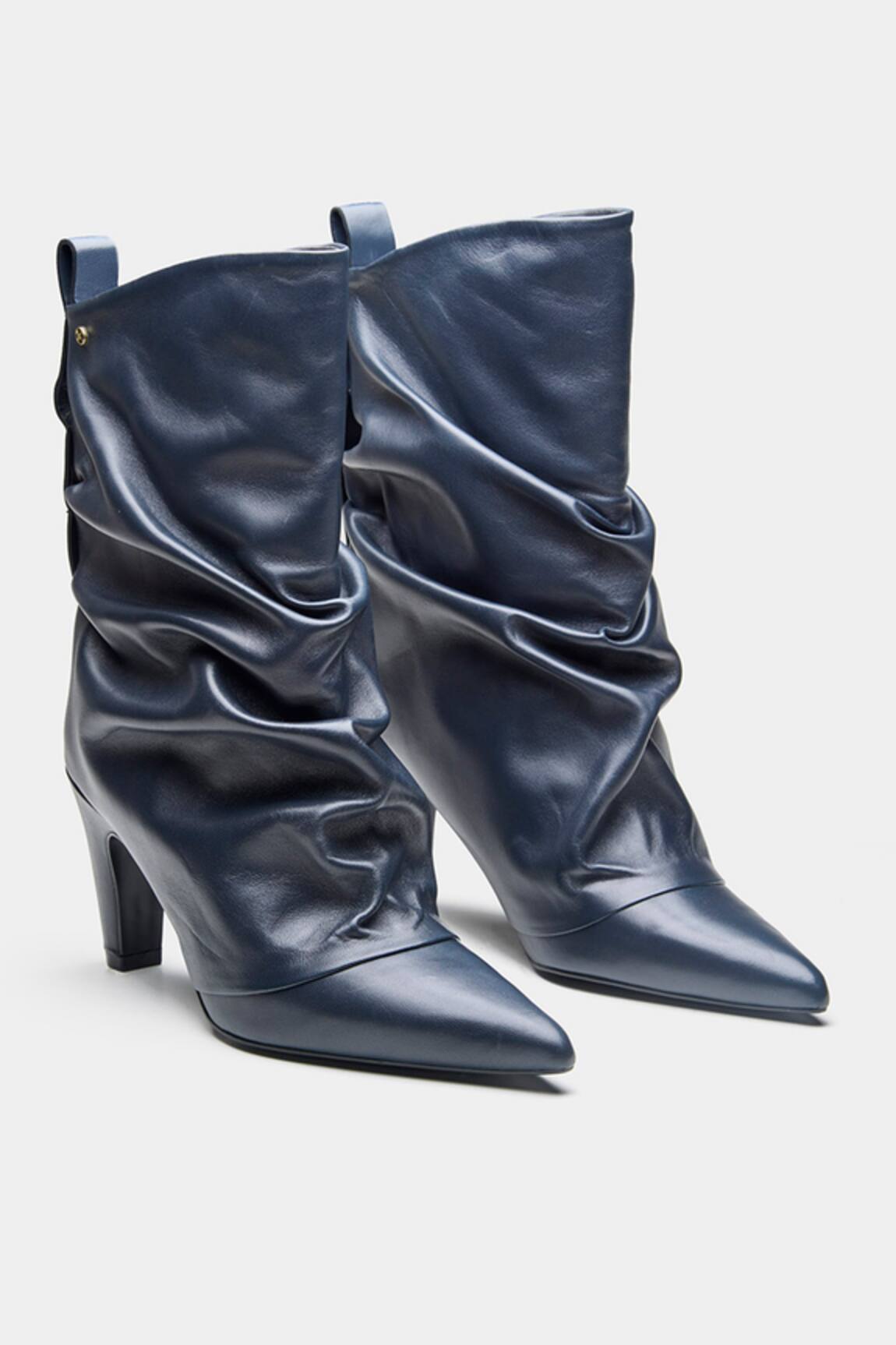 Oroh Adriana Ruched Genuine Leather Ankle Boots 