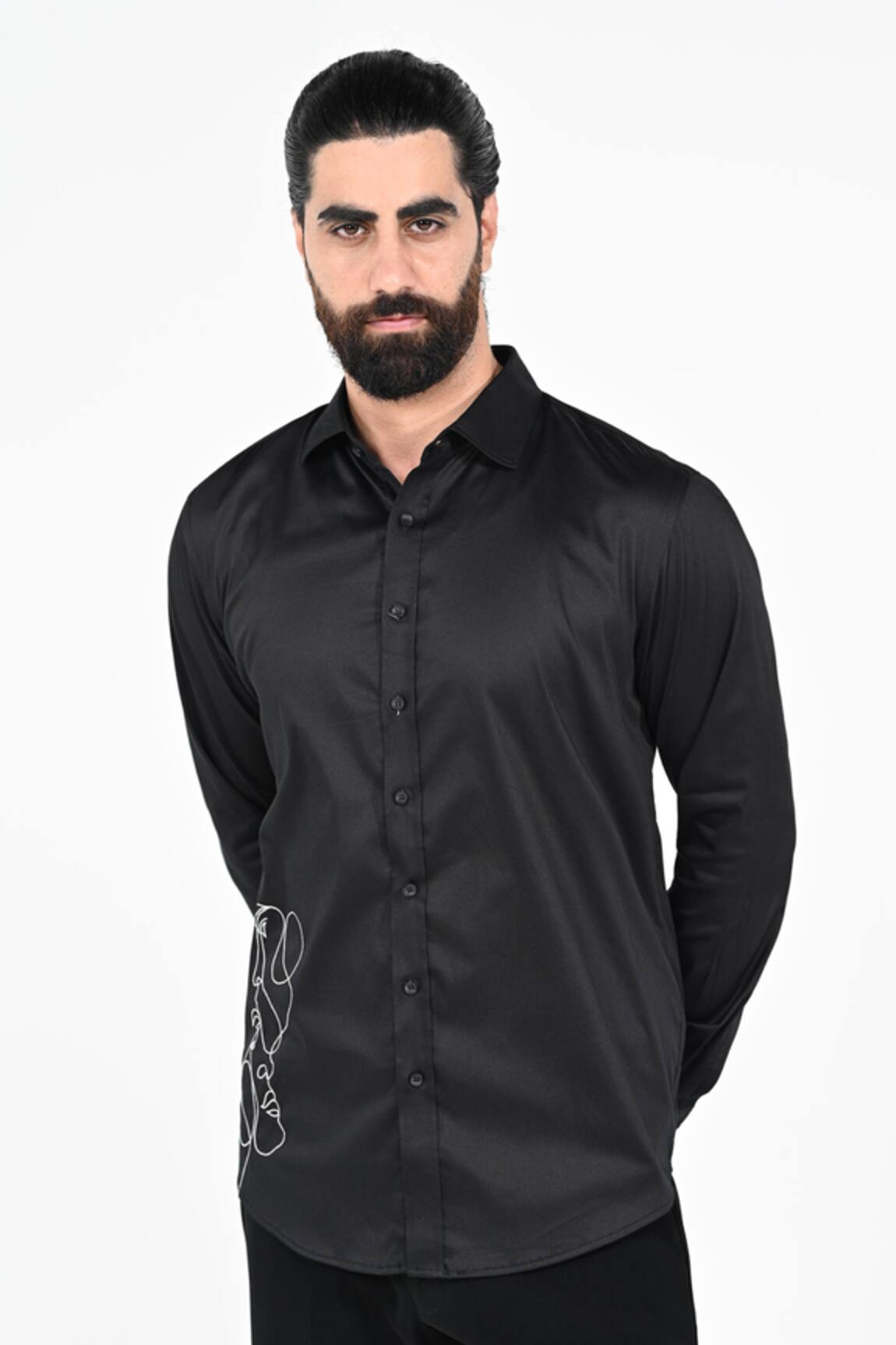 Kalpana Naik Line Art Thread Embroidered Shirt 