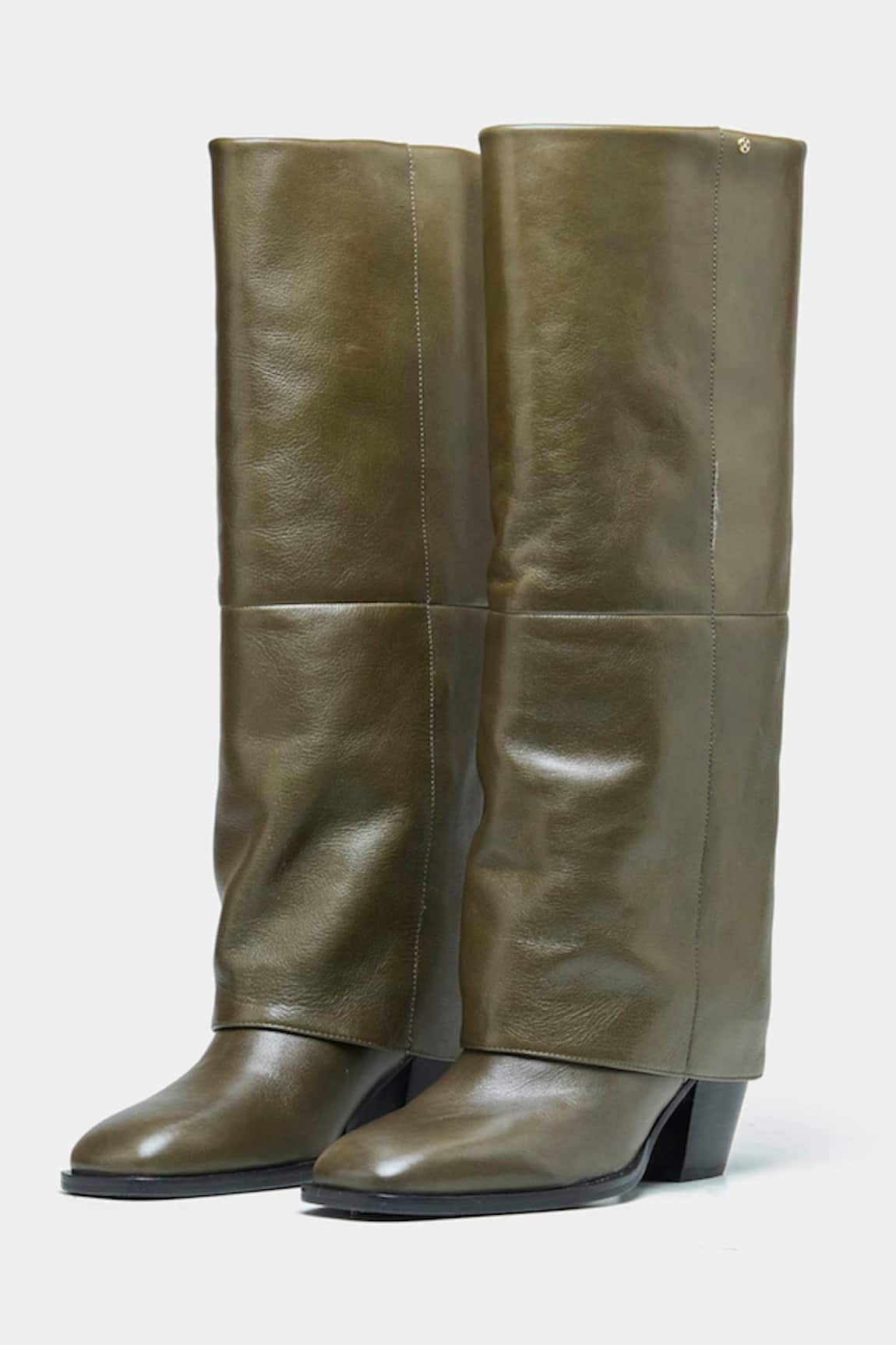 Oroh Mia Genuine Leather Block Heel Long Boots