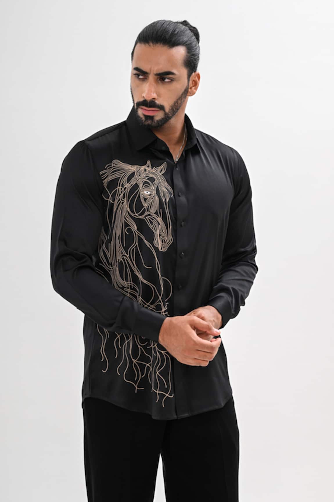 Kalpana Naik Golden Stallion Hand Embroidered Shirt
