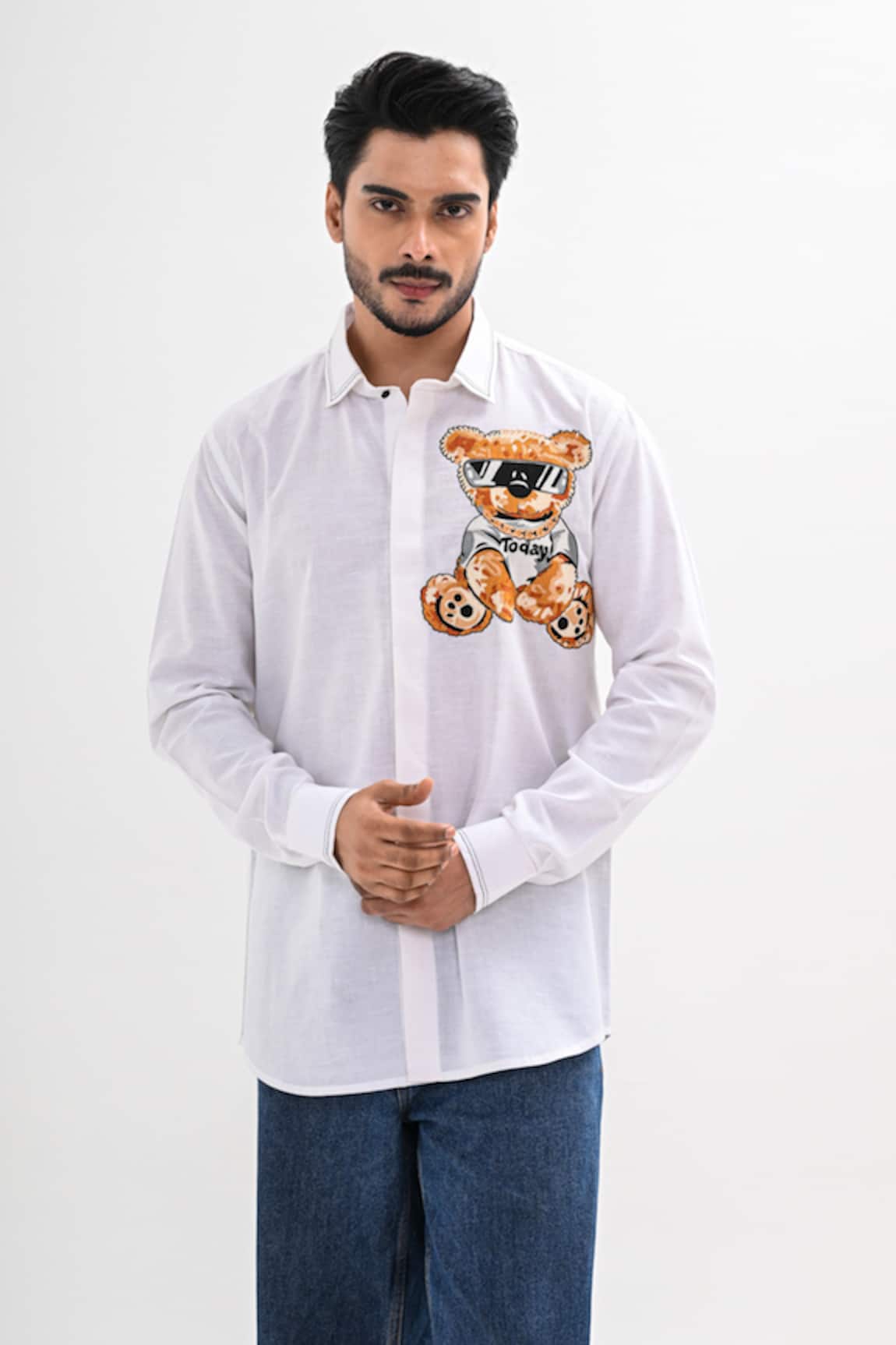 Kalpana Naik Teddy Buddy Hand Embroidered Shirt