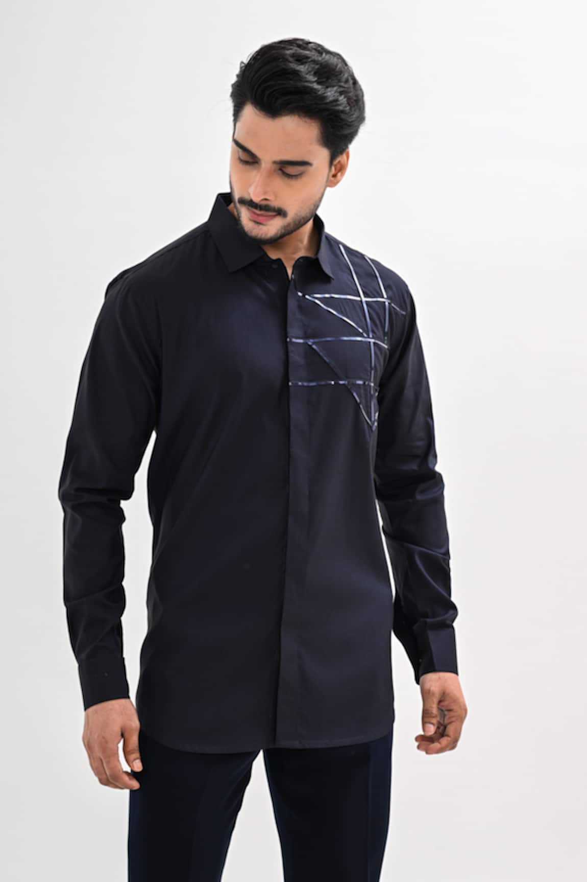 Kalpana Naik Tempest Lines Hand Embroidered Shirt