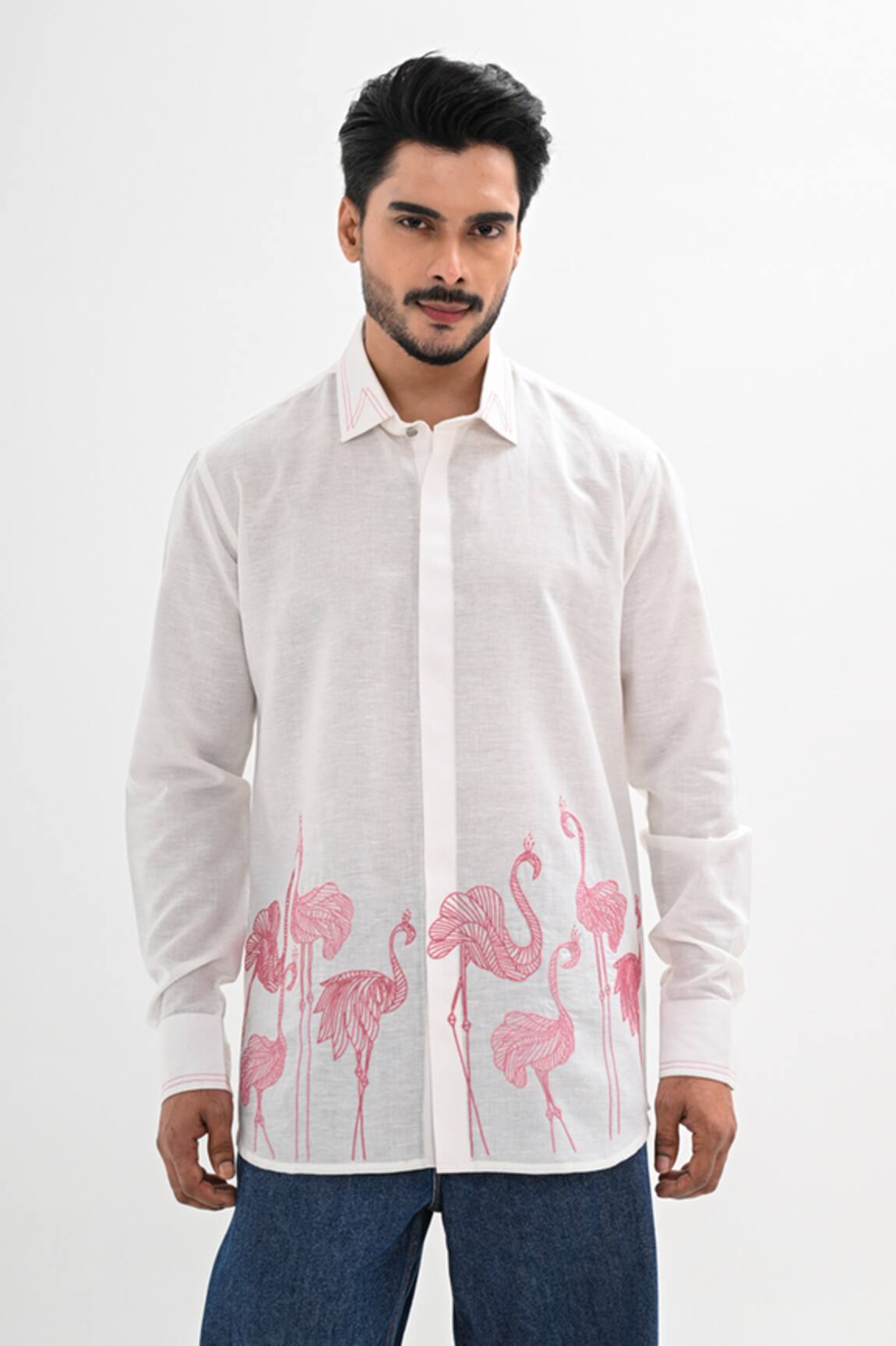 Kalpana Naik Tropical Muse Hand Embroidered Shirt
