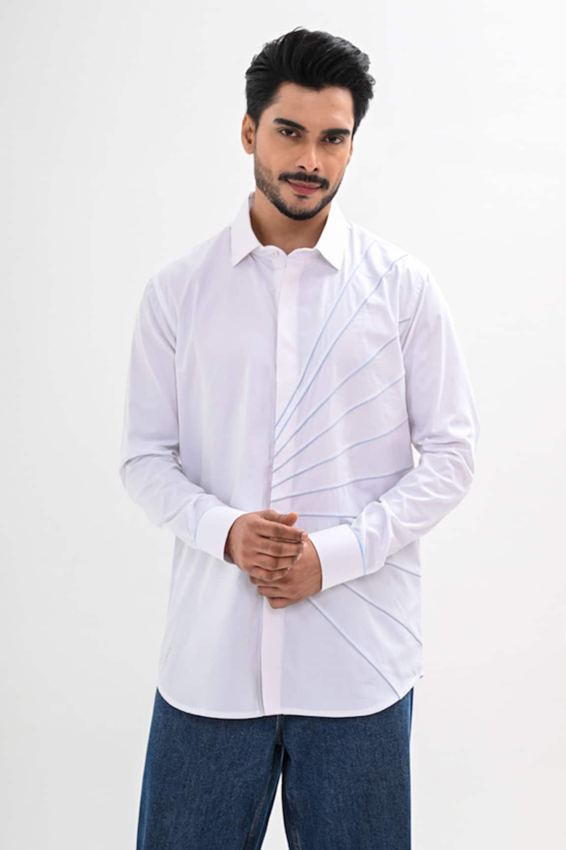 Kalpana Naik Corded Rays Hand Embroidered Shirt