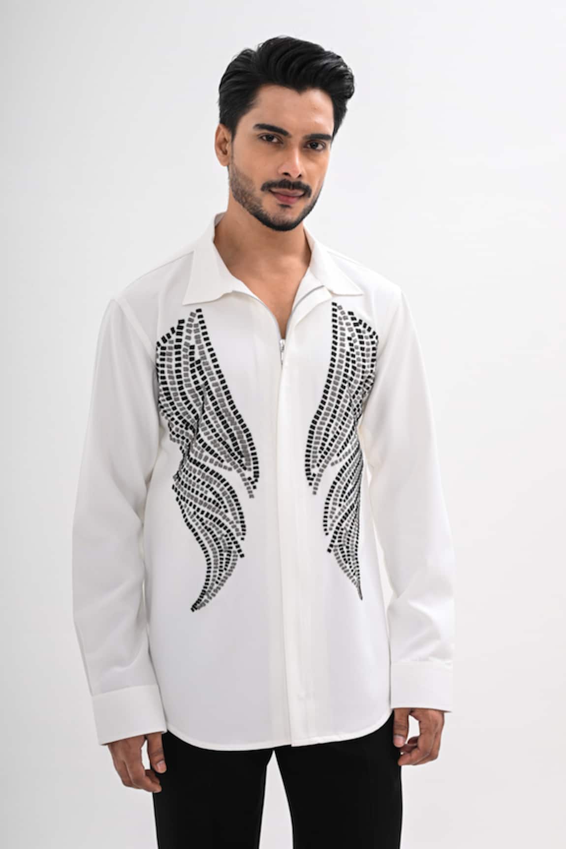 Kalpana Naik Aqua Graphica Hand Embroidered Shirt