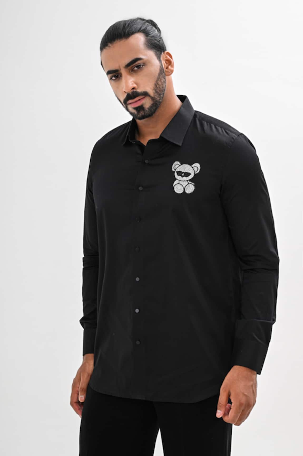 Kalpana Naik Crystal Bear Hand Embroidered Shirt