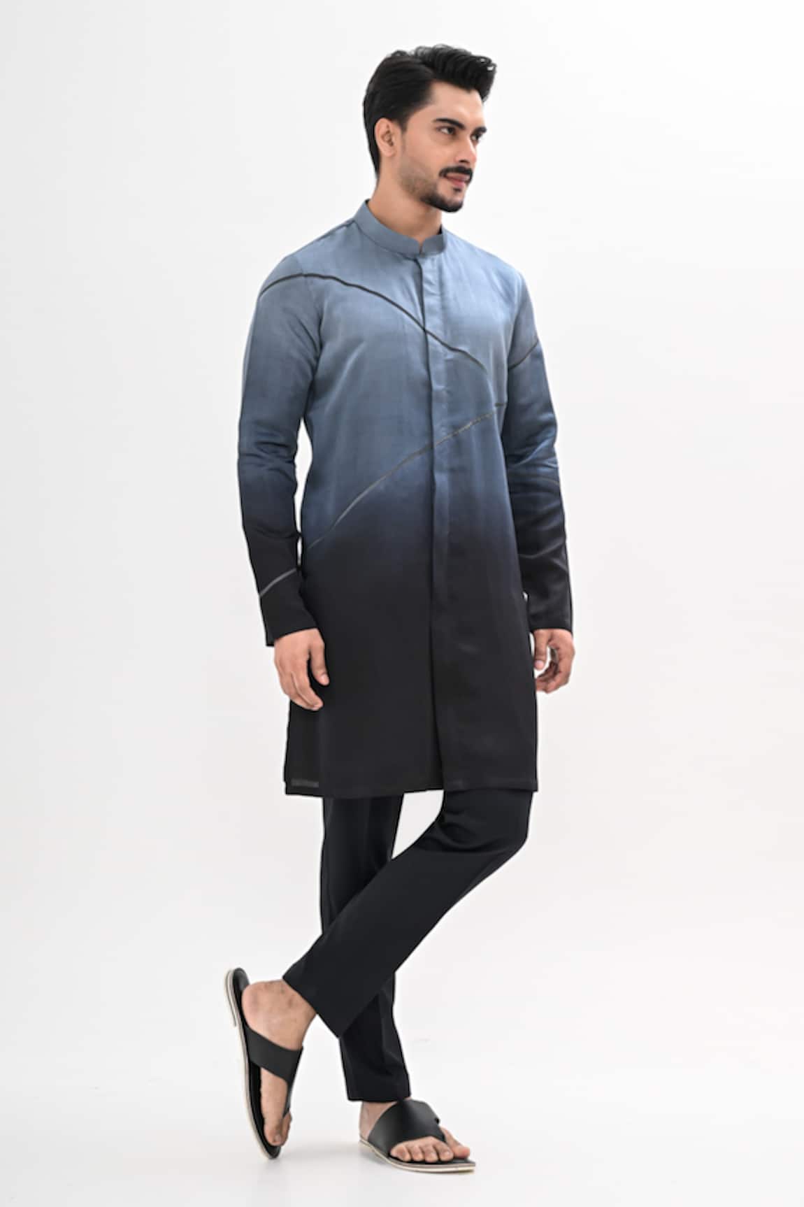 Kalpana Naik Horizon Lines Ombre Kurta & Pant Set 