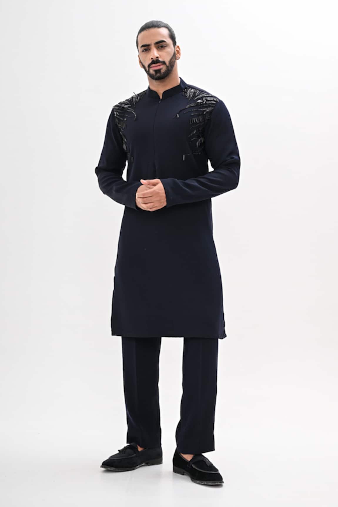 Kalpana Naik Shoulder Droplets Hand Embroidered Kurta Set 