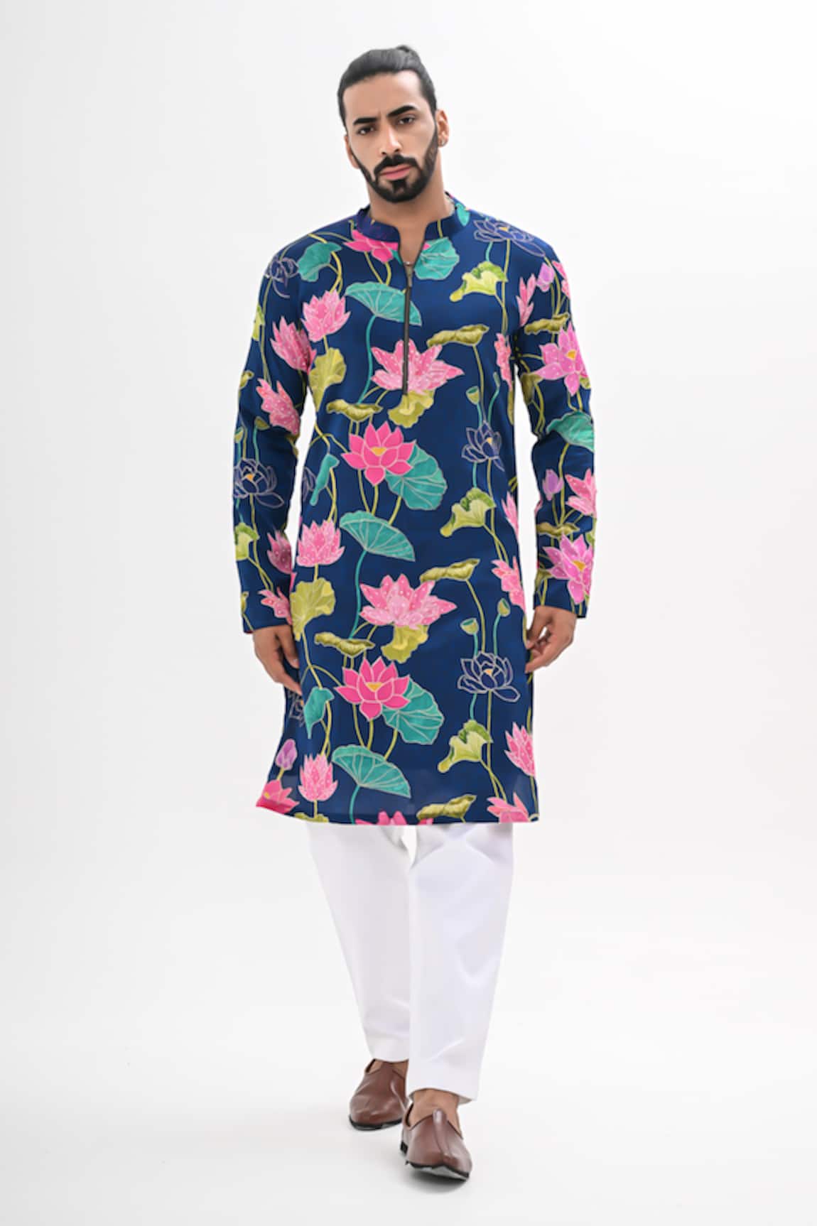 Kalpana Naik Blooming Blues Hand Embroidered Kurta Set 