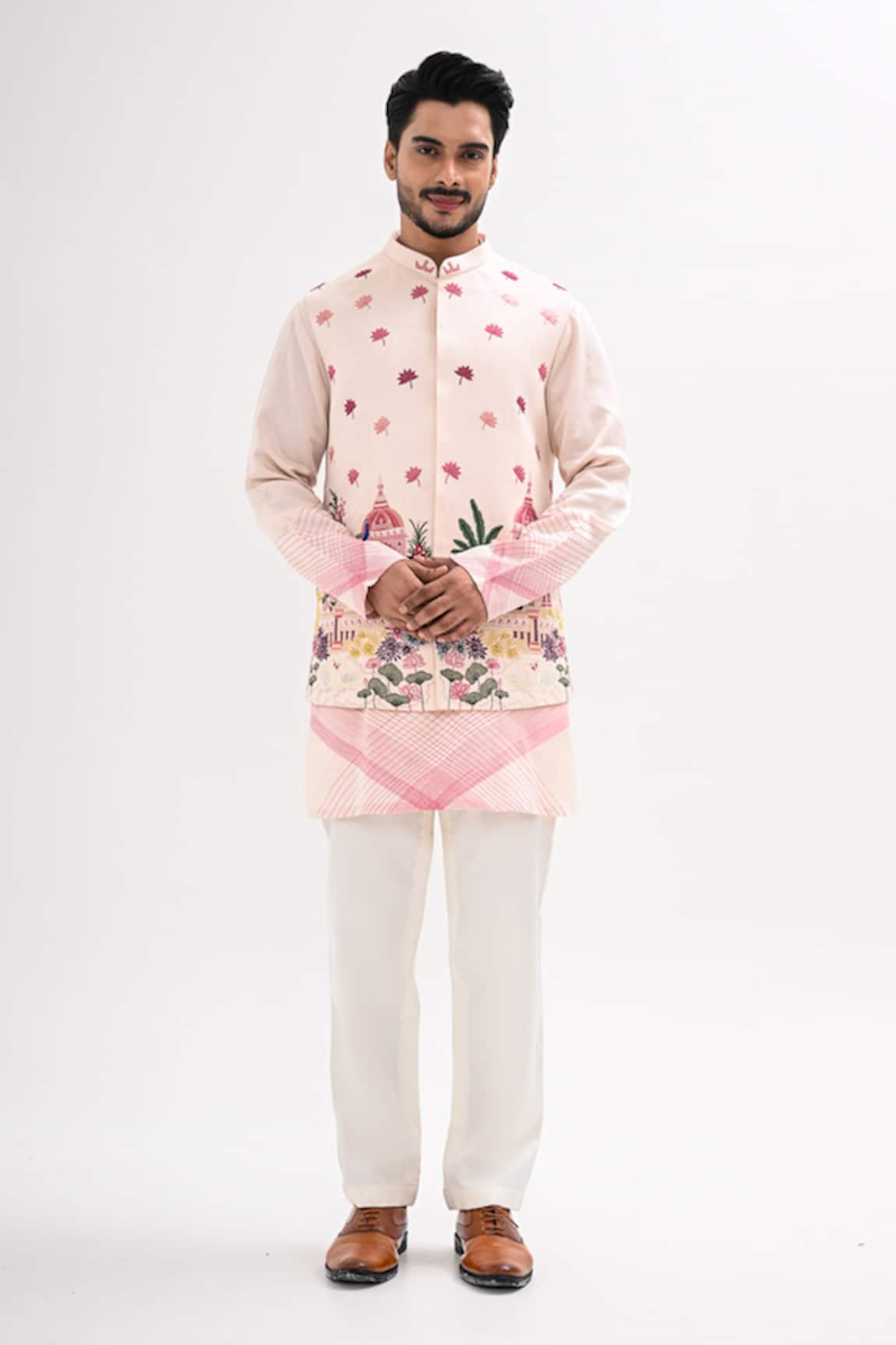 Kalpana Naik Gulabi Nagri Nehru Jacket & Kurta Set 
