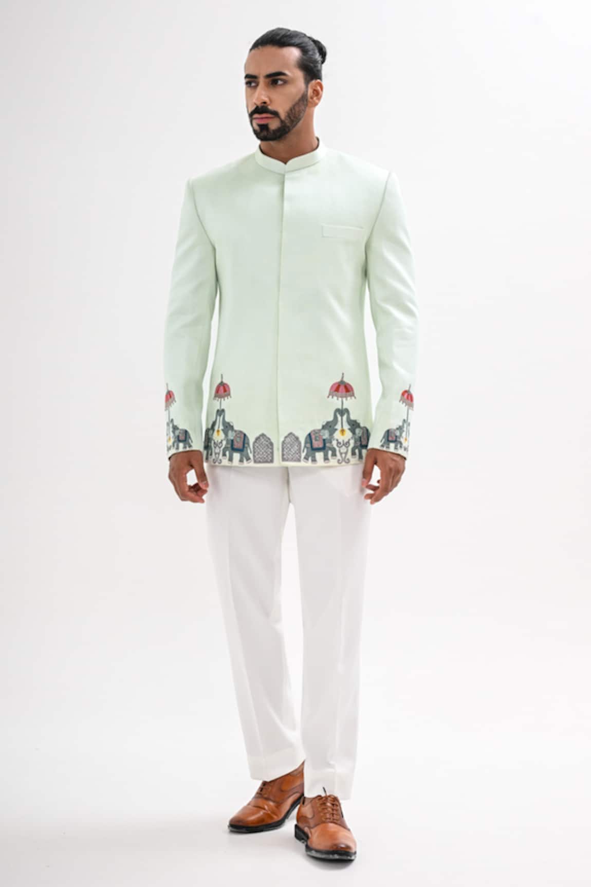 Kalpana Naik Gajraj Hand Embroidered Bandhgala Set 