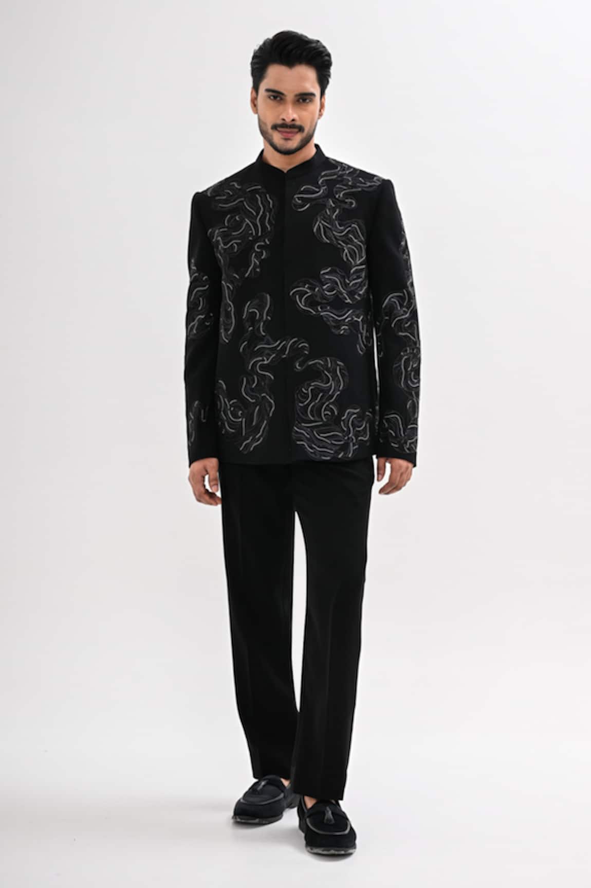 Kalpana Naik Noctura Hand Embroidered Bandhgala Set 