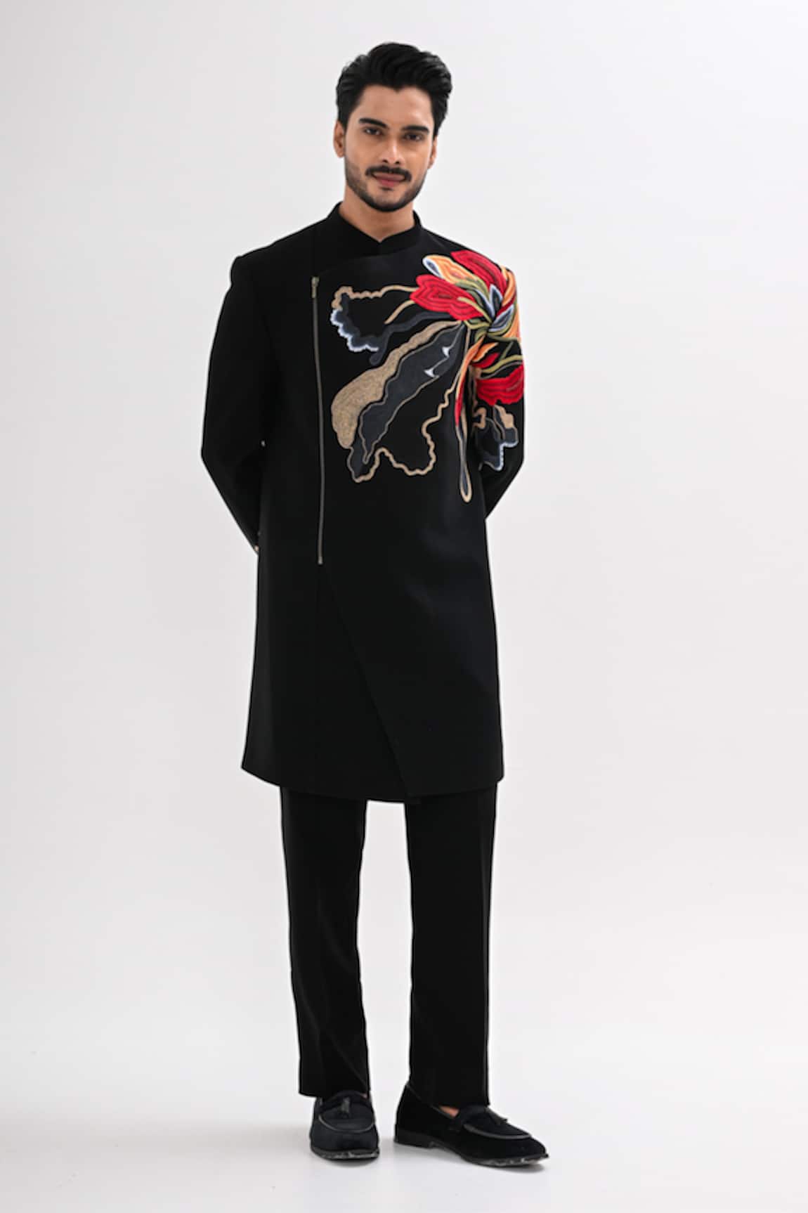 Kalpana Naik Imperial Blossom Embroidered Achkan Set 