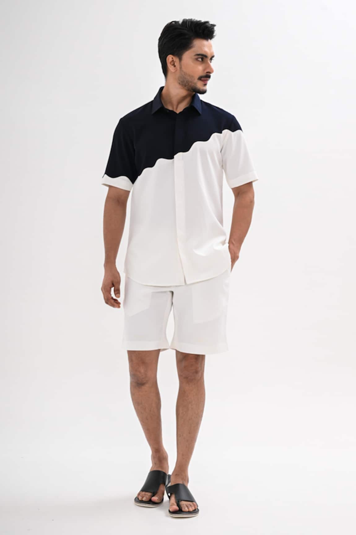 Kalpana Naik Dual Colored Shirt & Shorts Co-ord Set 