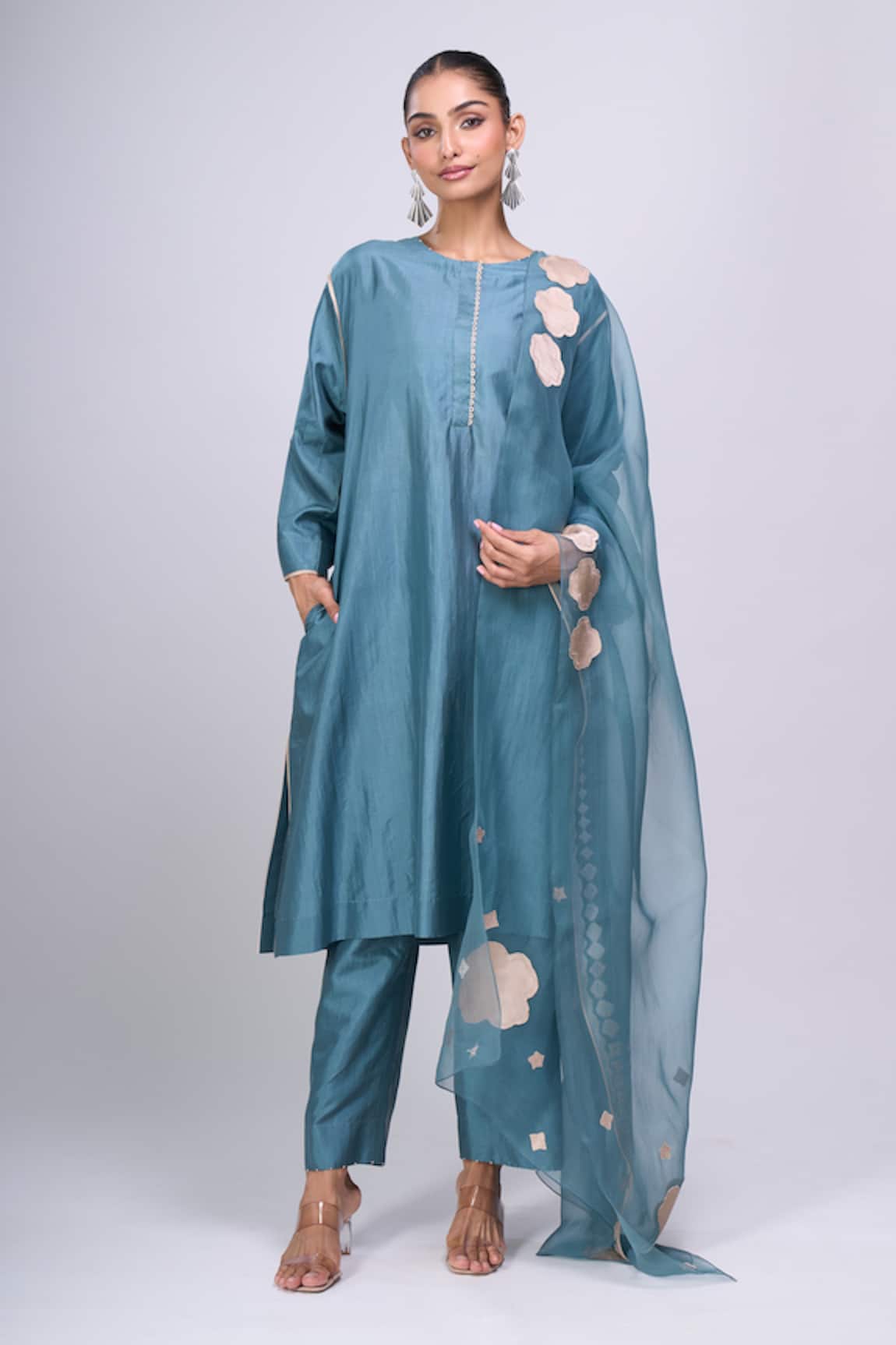 Divyam Mehta Placket Embroidered Kurta Set 