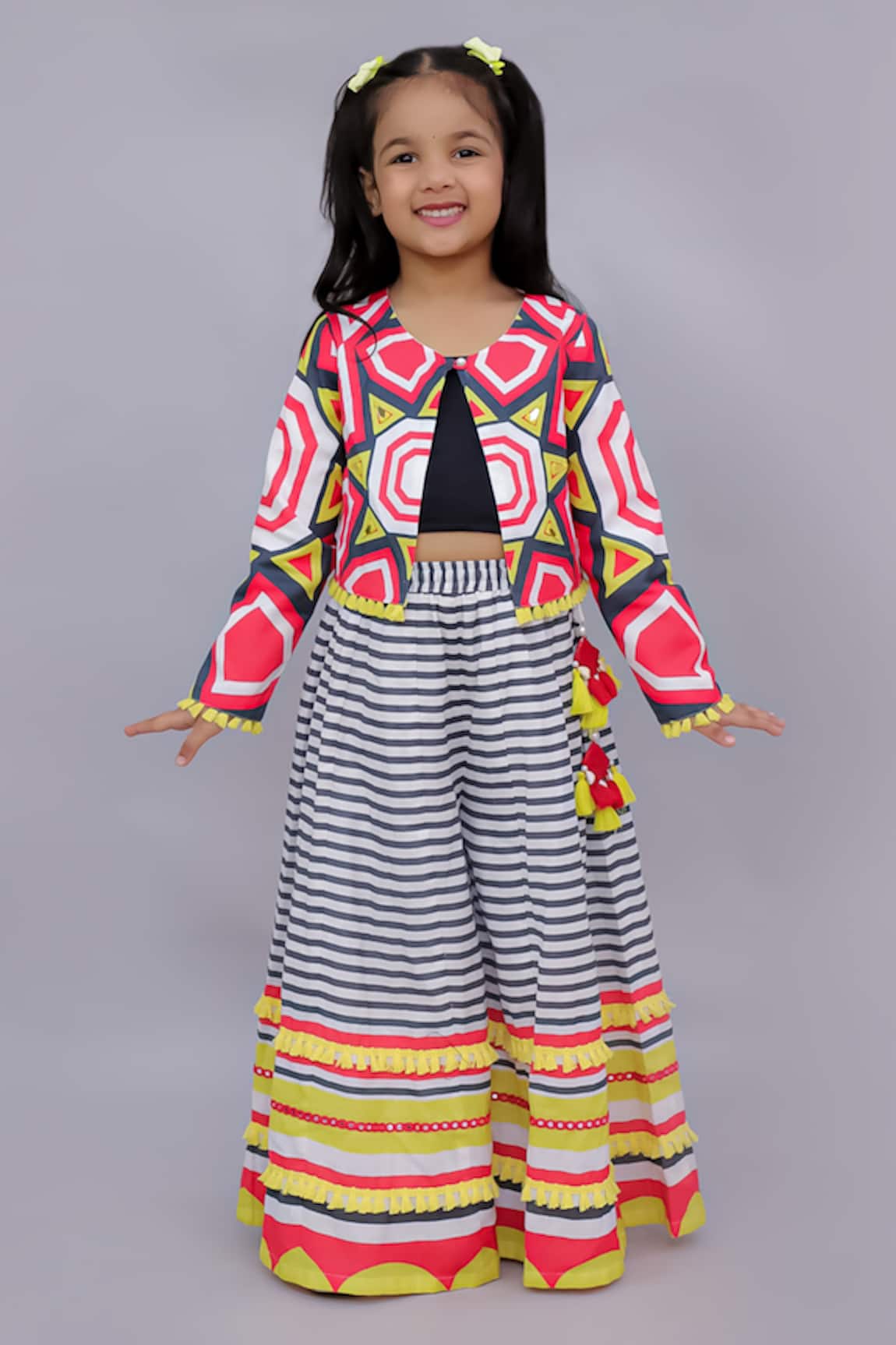Lil Drama Shor Gul Printed Jacket Pant Set