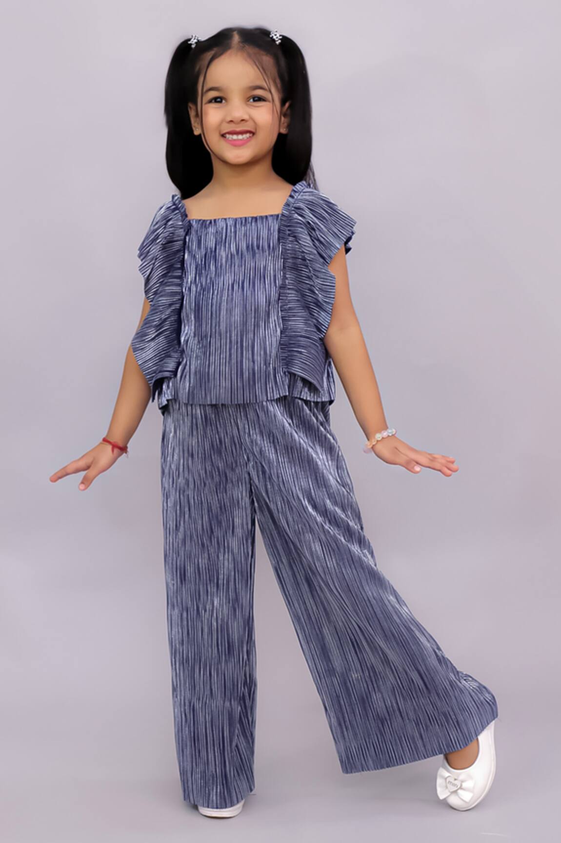 Lil Drama Glam Up Pleated Top & Pant Set 