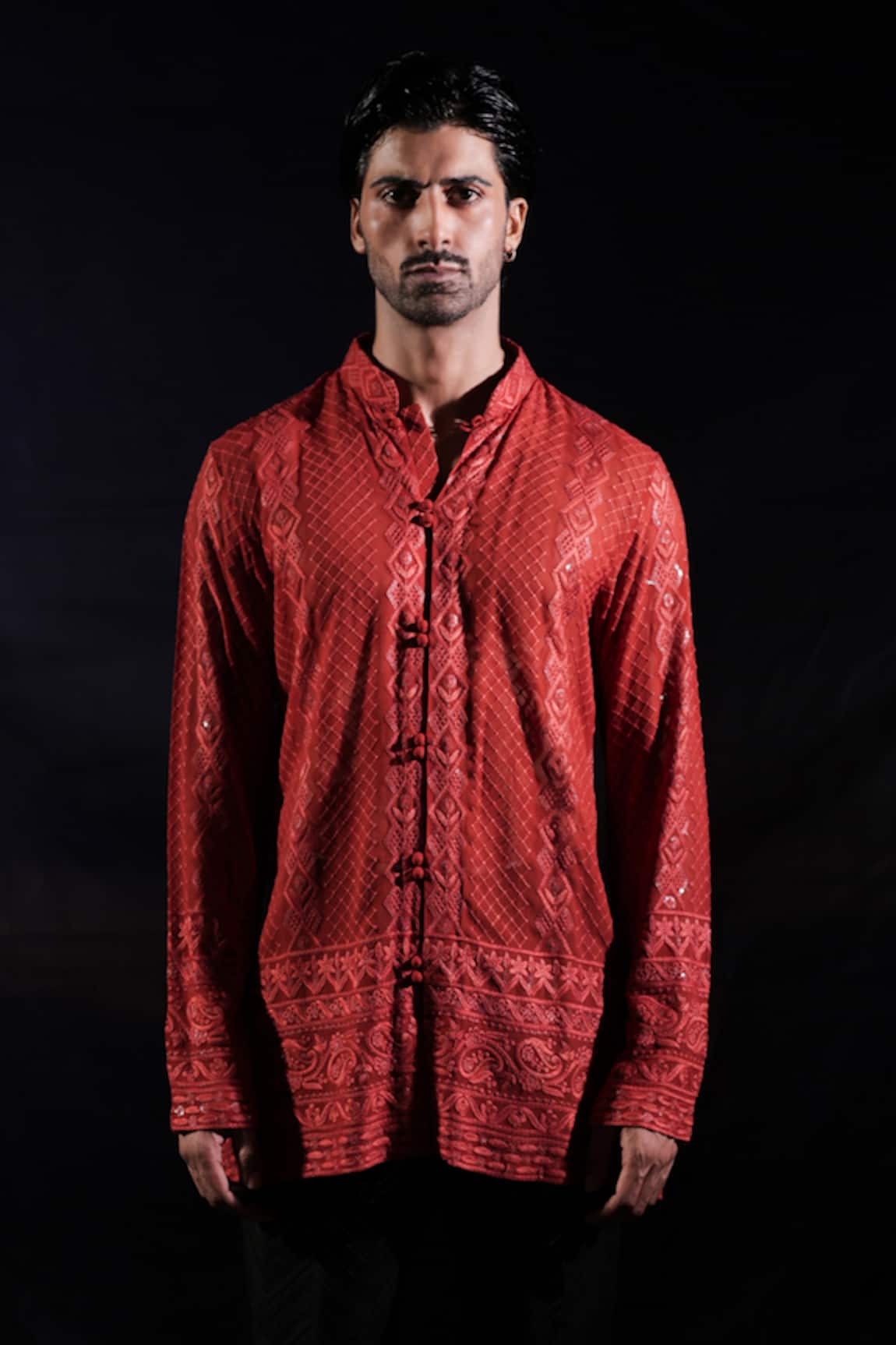 Jubinav Chadha Chikankari Georgette Short Kurta