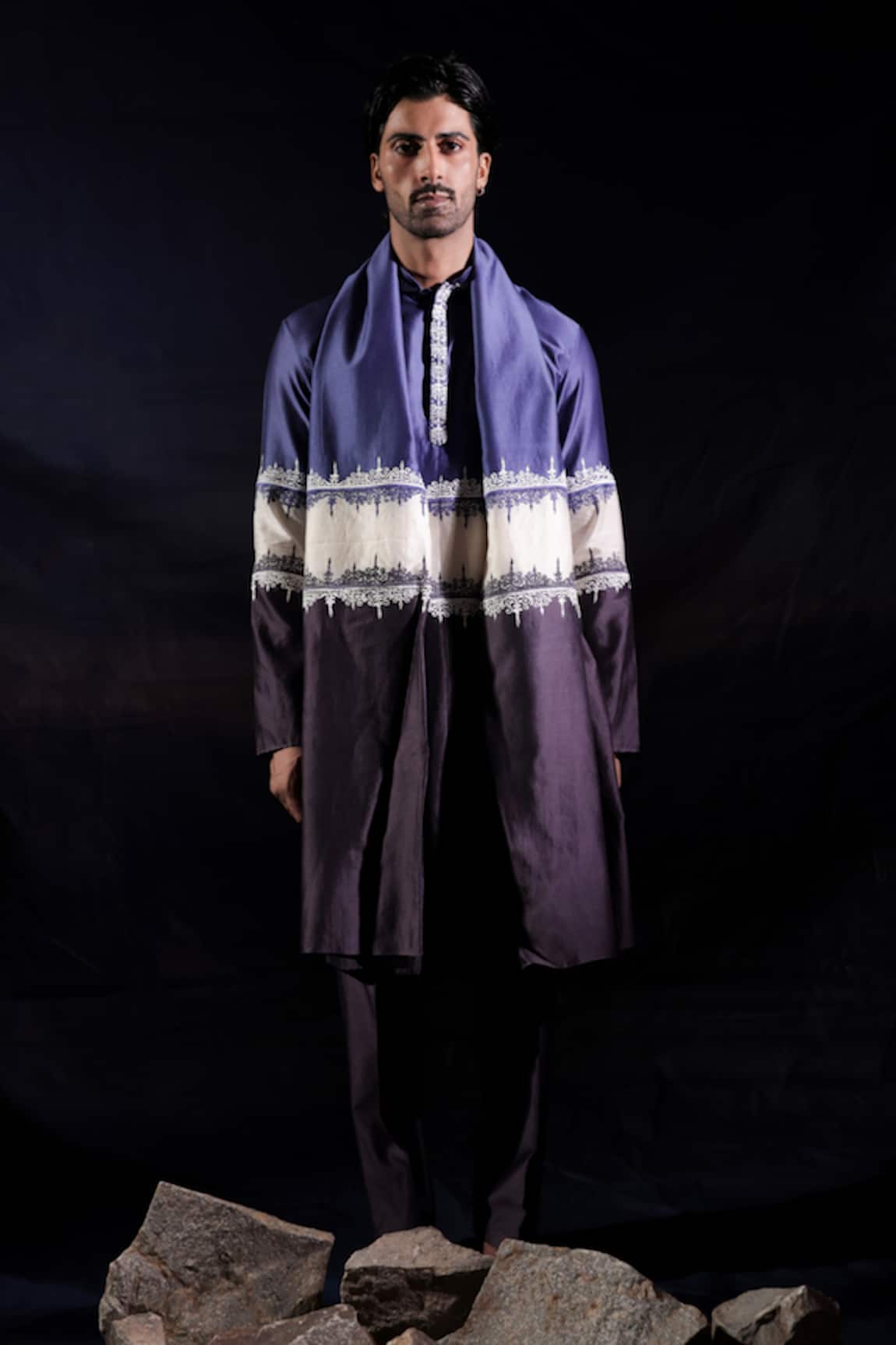 Jubinav Chadha Embroidered Silk Chanderi Kurta Set