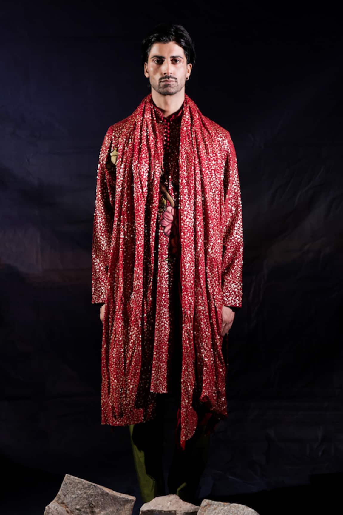 Jubinav Chadha Floral Patchwork & Sequined Kurta Set