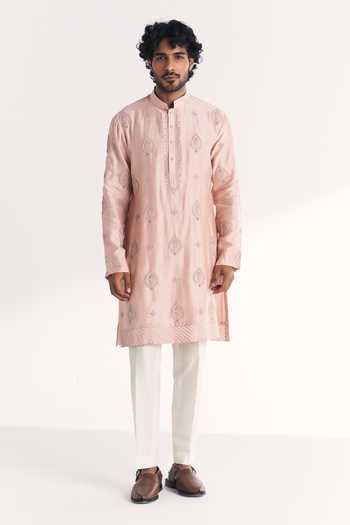 Studio Bagechaa Umber Pink Embroidered Kurta Set 