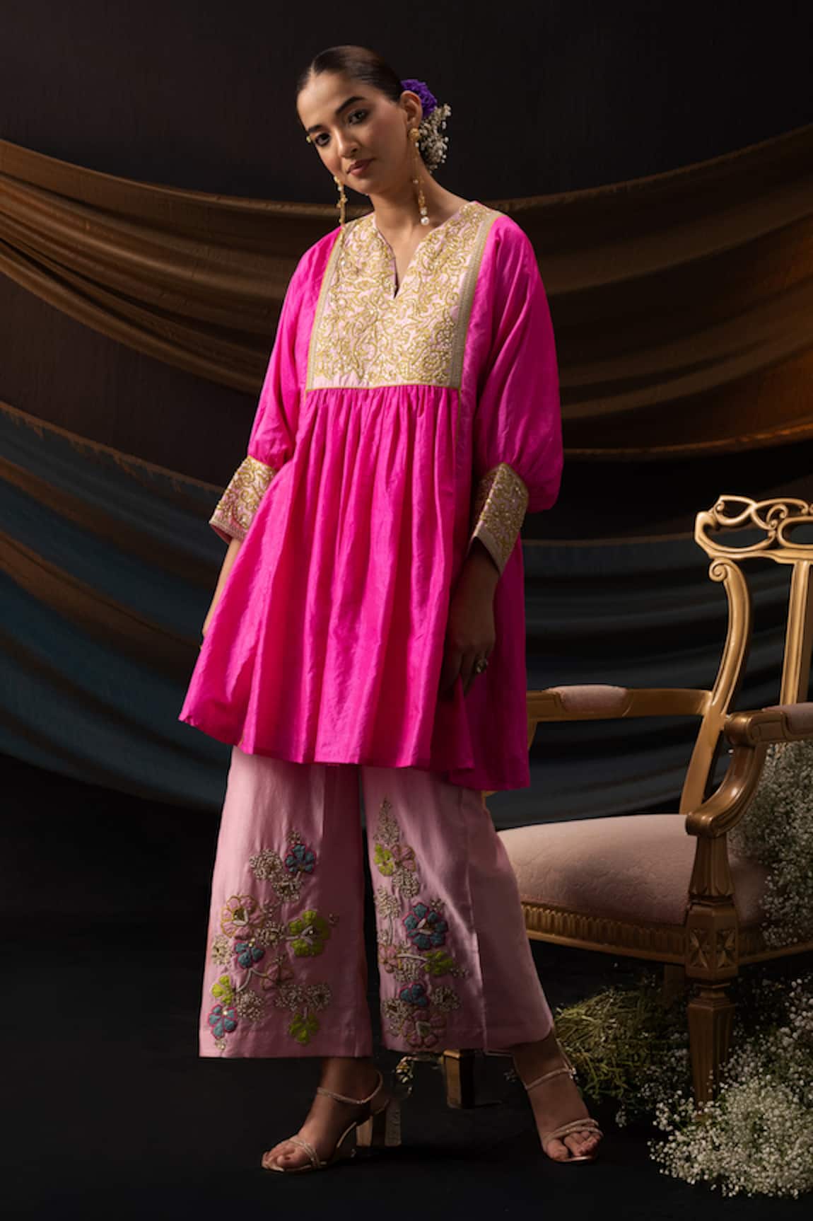 Svastih Yasmin Silk Tunic & Chanderi Pant Set