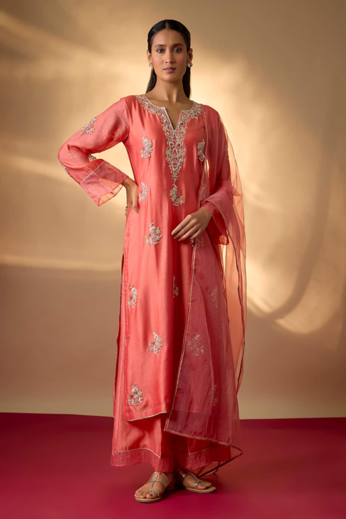 The Aarya Chanderi Embroidered Kurta Set 