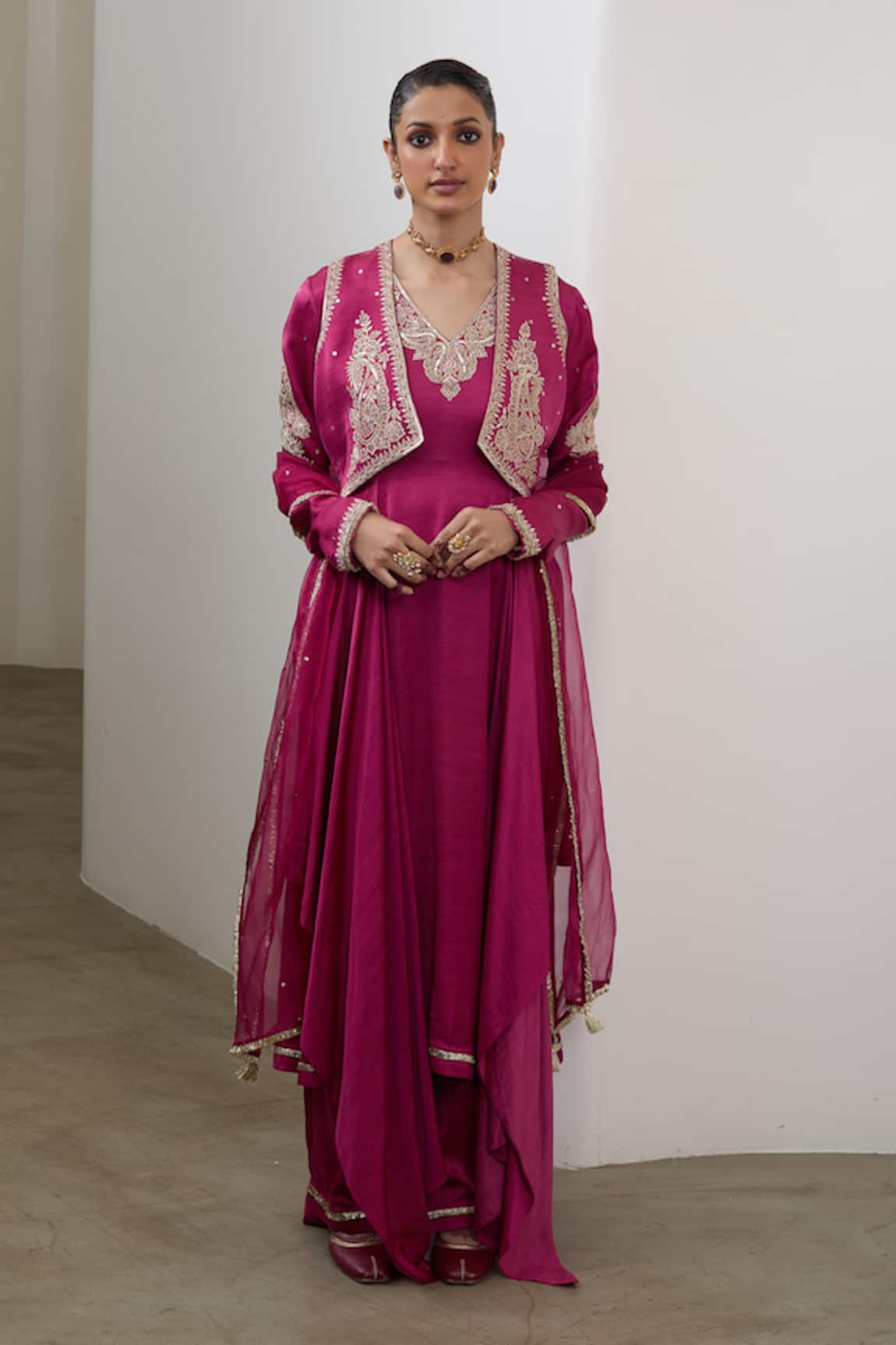 Sheela Suthar Embroidered Bolero & Kurta Set