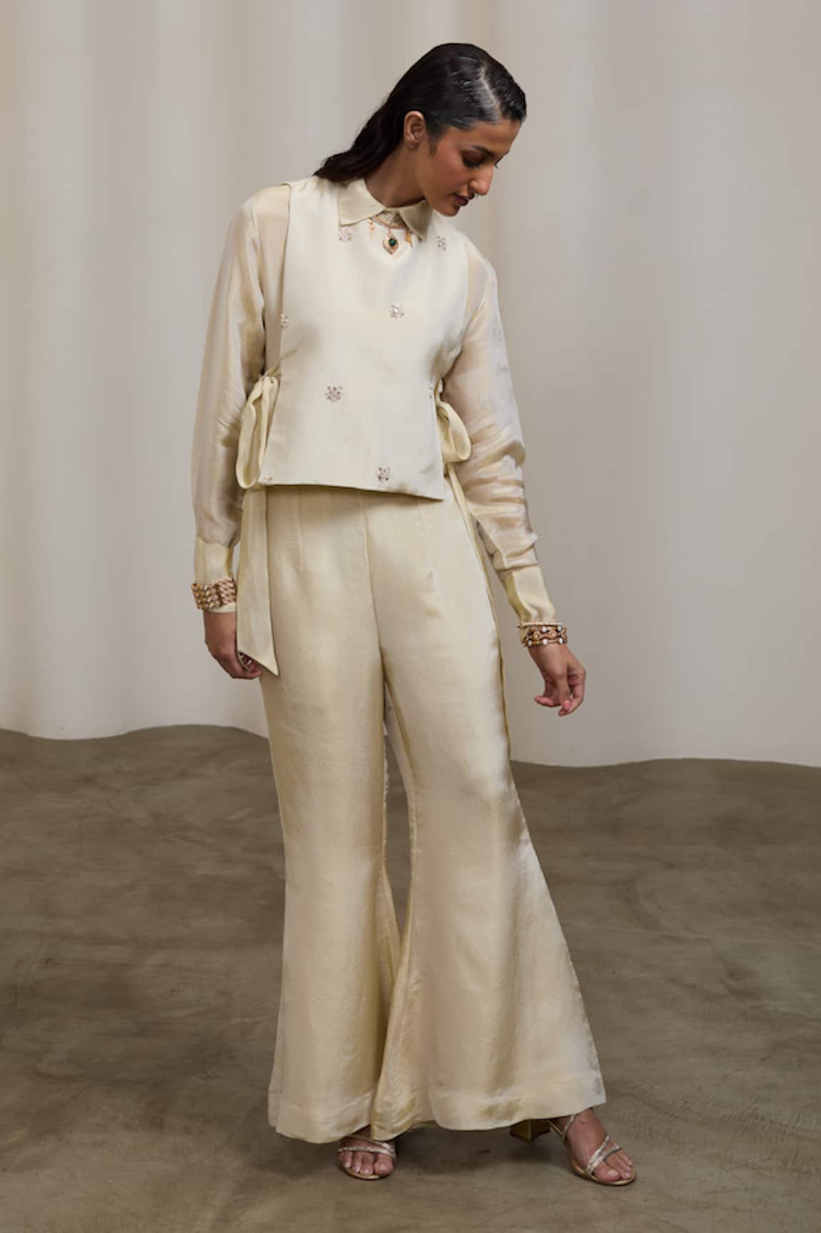 Sheela Suthar Embroidered Bib Jacket & Pant Set