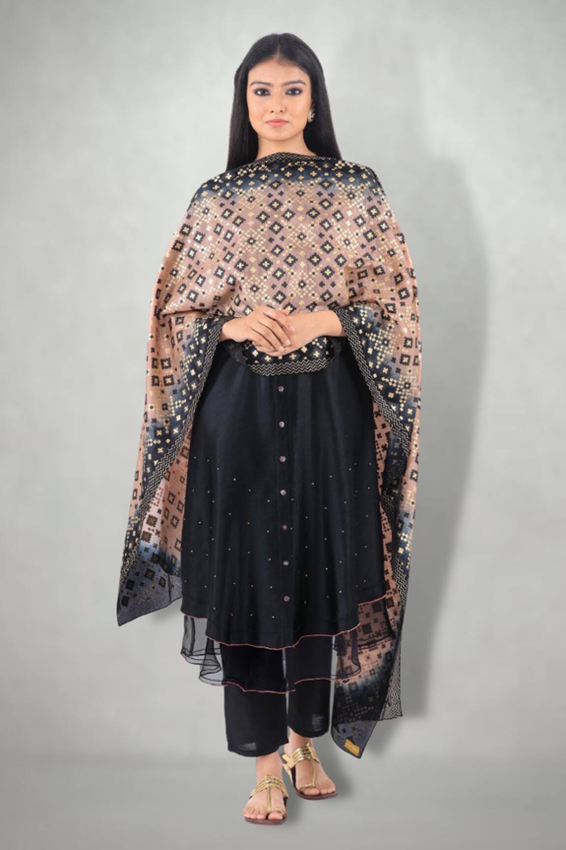 I Am Design Printed & Embroidered Kurta Set