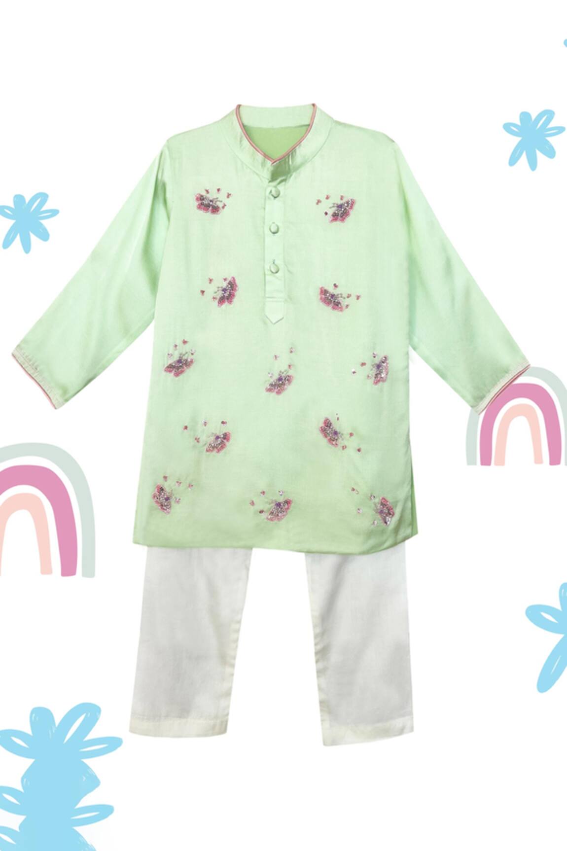 Toddle Kidswear Winged Wonders Embroidered Kurta Set
