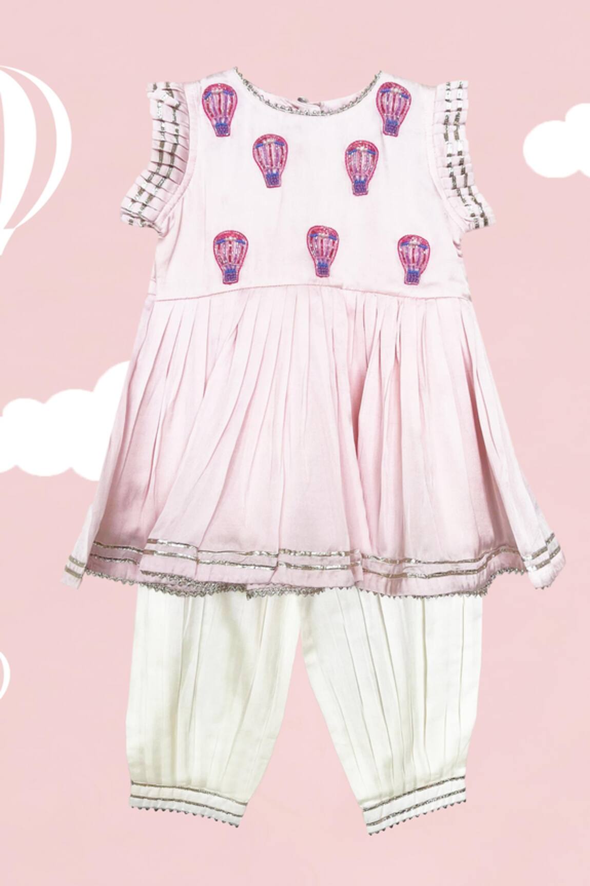 Toddle Kidswear Parachute Perfection Embroidered Kurta Set