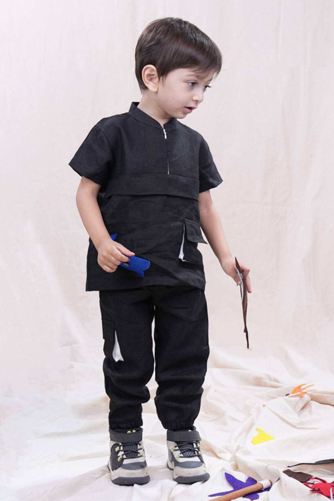 Funny Bones Clothings Linen Shirt & Trouser Set