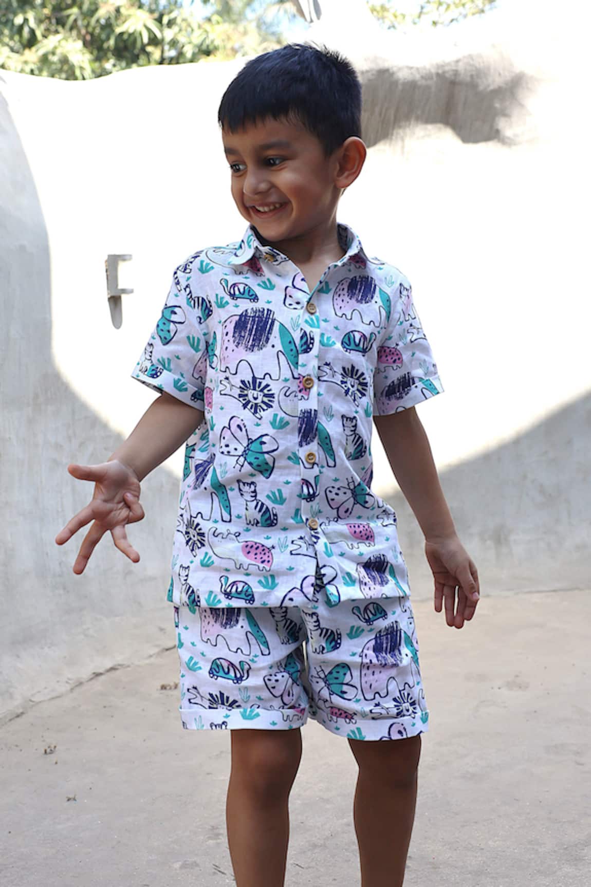 Funny Bones Clothings The Funny Fables Print Shorts Set 