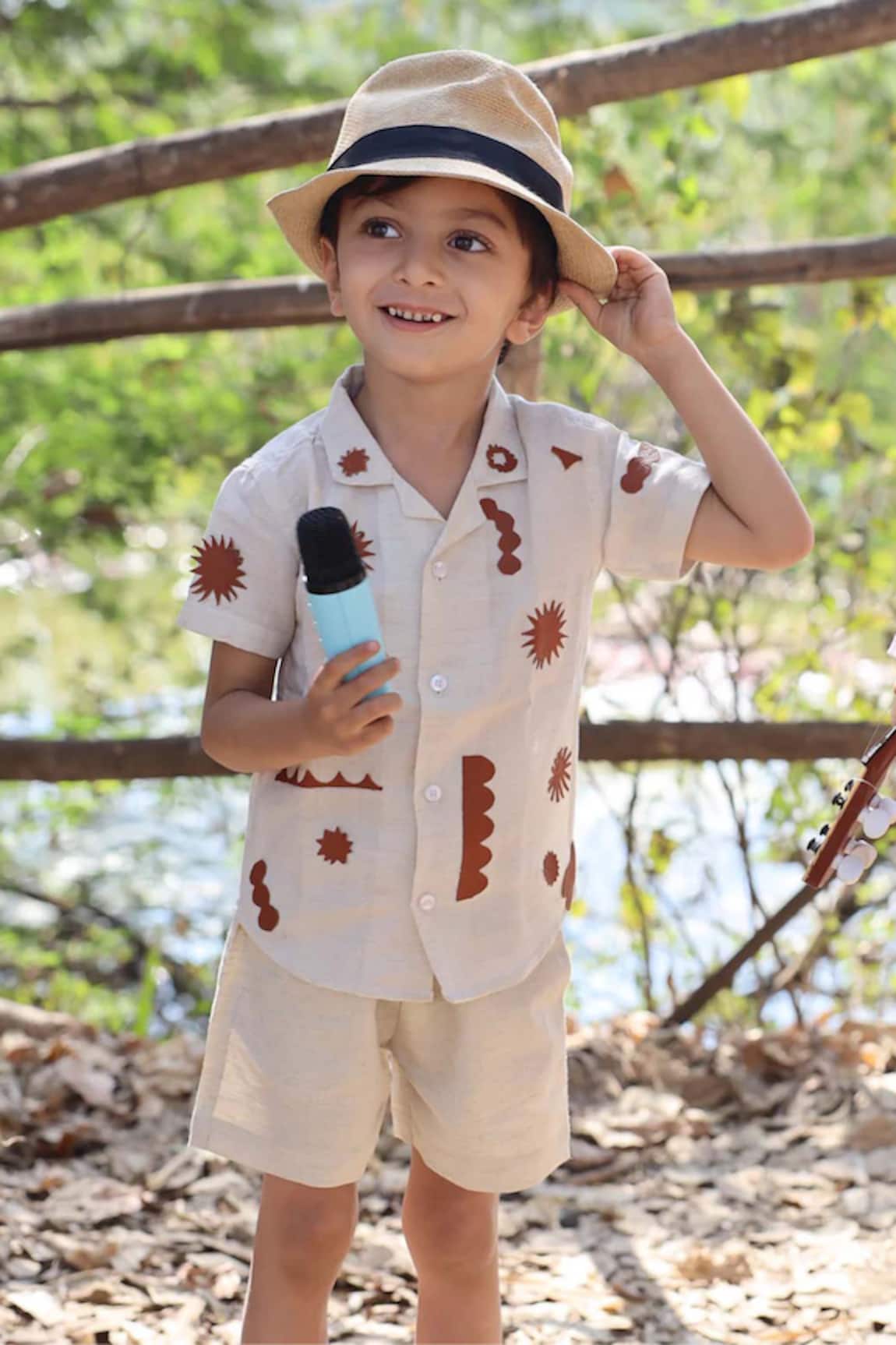 Funny Bones Clothings The Timeless Leather Artistry Shirt & Shorts Set