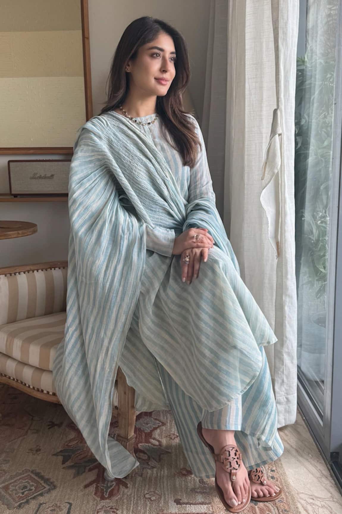 JAYATI GOENKA Stripe Print Kurta Set