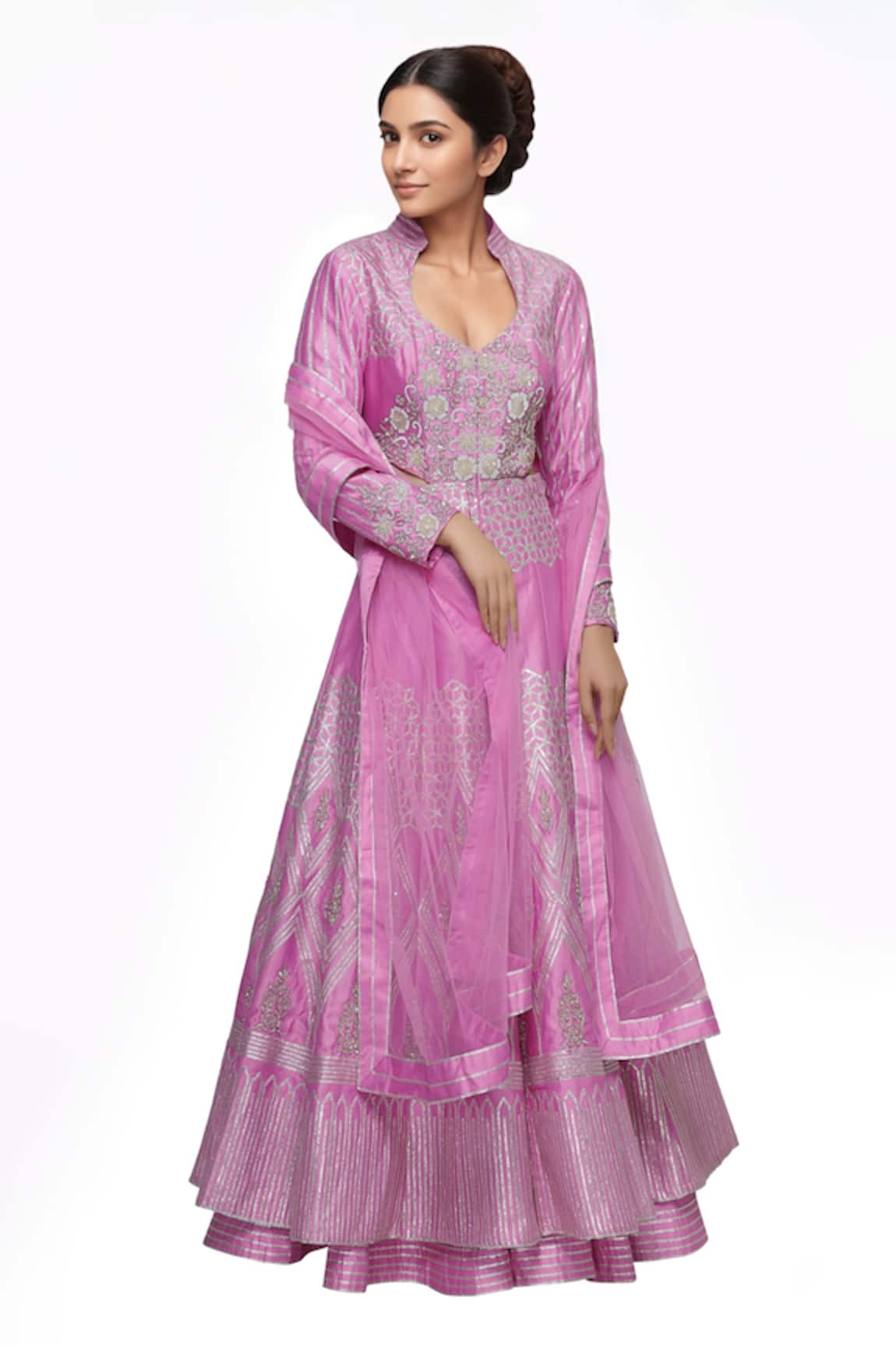 Neha Khullar Chanderi Kurta Lehenga Set 