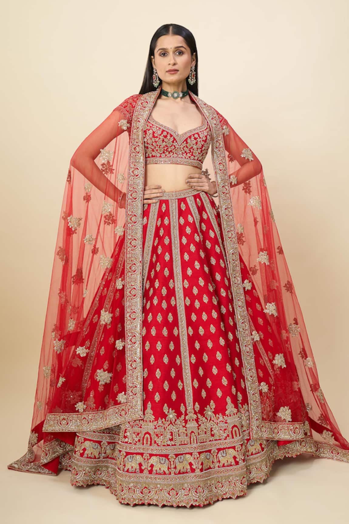 Azeera Aarvi Embroidered Bridal Lehenga Set 