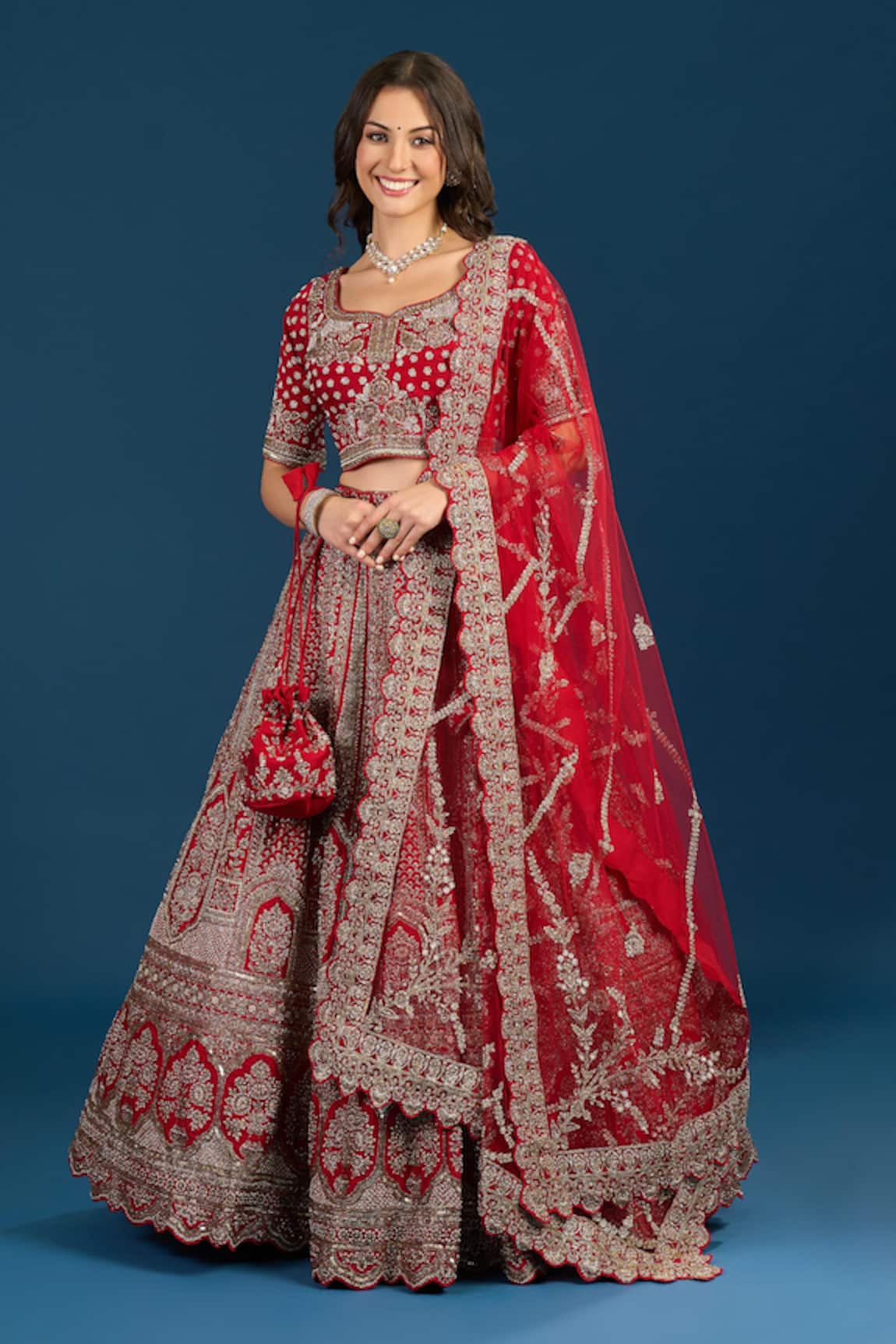 Azeera Zardozi Hand Embroidered Bridal Lehenga Set
