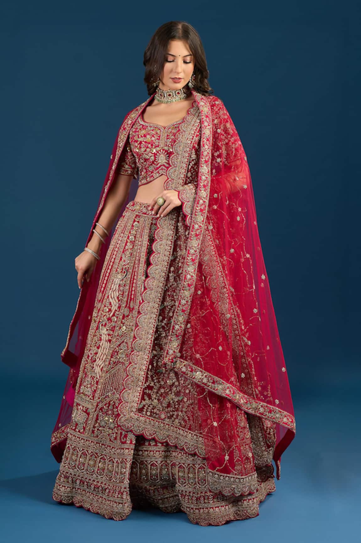 Azeera Zardozi Embroidered Bridal Lehenga Set