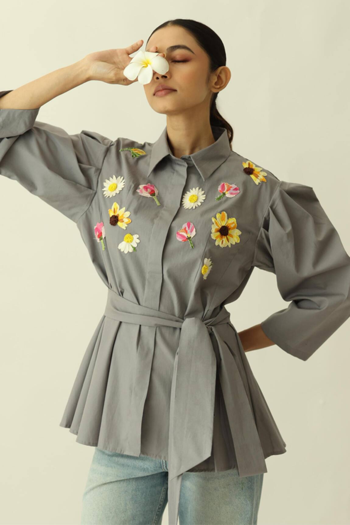 Studio Moda India The Florula Patchwork Embroidered Shirt 