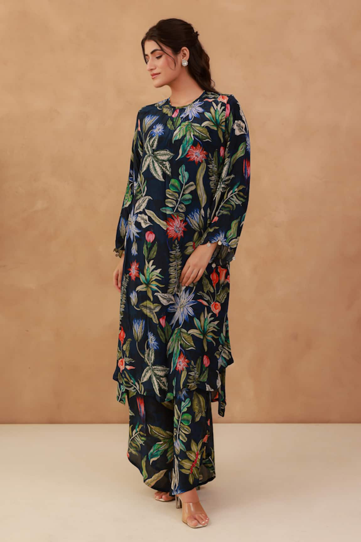 Aroop Shop India Floral Print Kurta & Tulip Pant Set