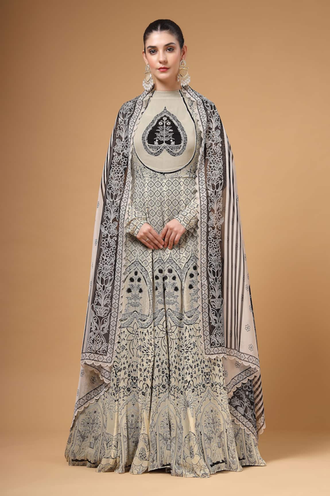 Gazab by Miku Kumar Parizaad Printed Anarkali With Dupatta 