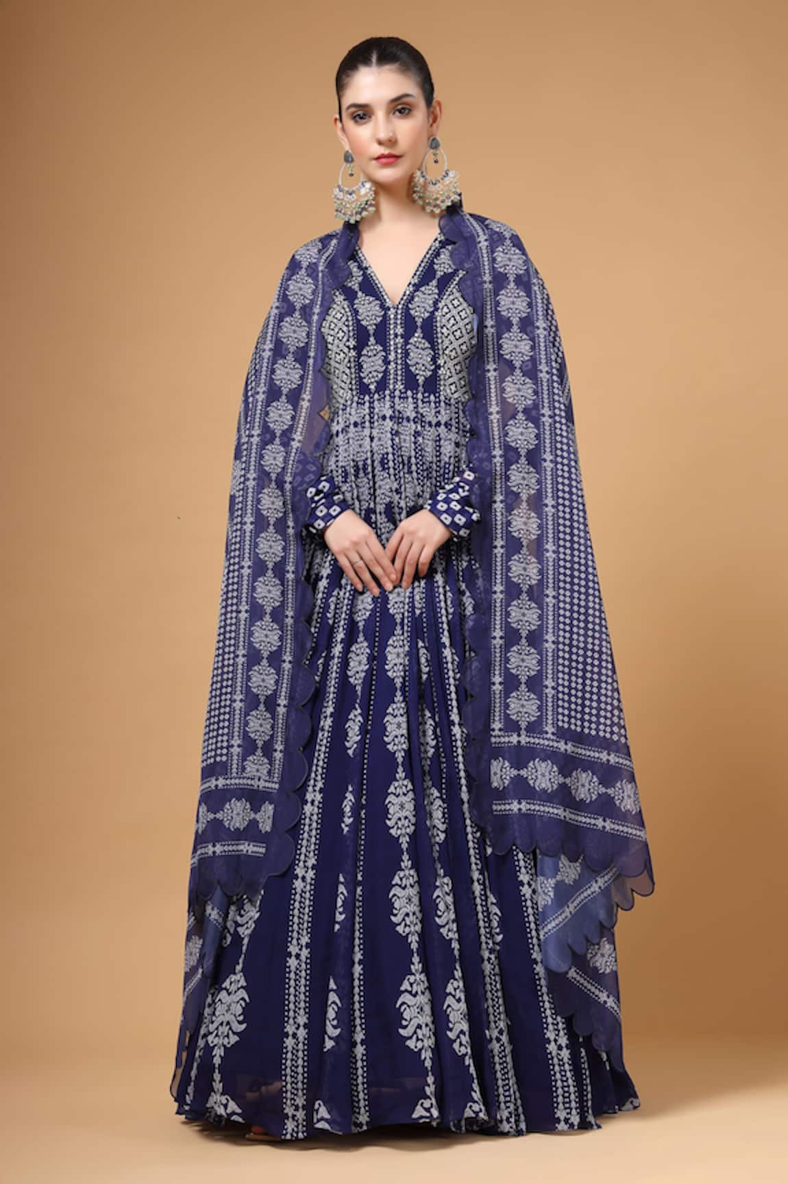 Gazab by Miku Kumar Qurbat Printed Anarkali With Dupatta 