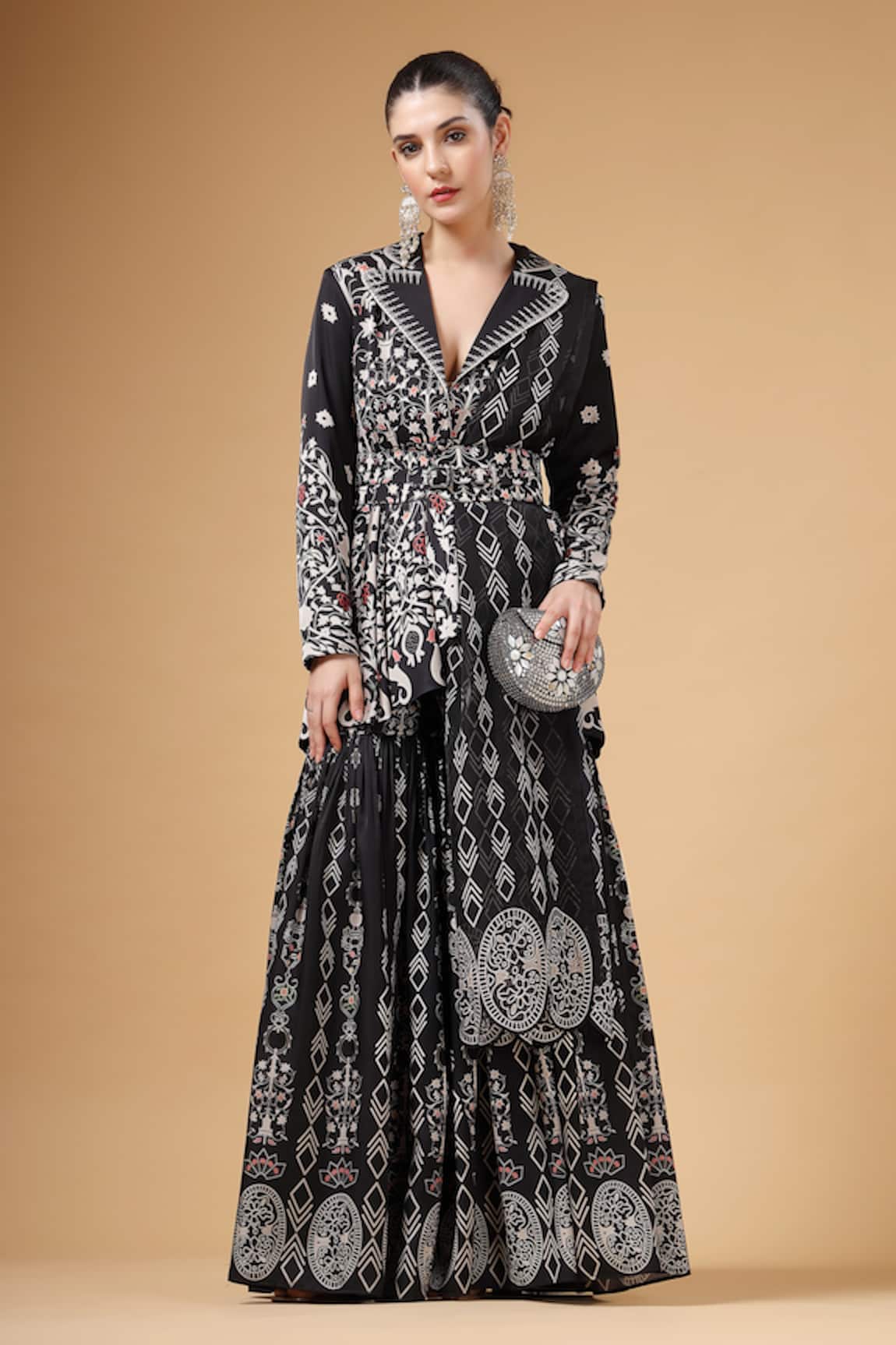 Gazab by Miku Kumar Noorani Printed Jacket Sharara Set 